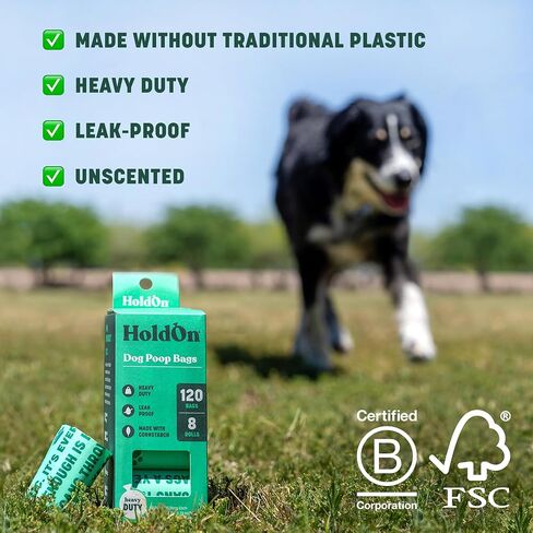 Compostable Pet Waste Bags - Unscented Leak Proof & Tear Resistant Dog Poop Bags Extra Thick Durable - Outdoor Walking & Travel - Eco-Friendly Solution (120 bags/8 rolls/15 bags per roll) in Saudi Arabia