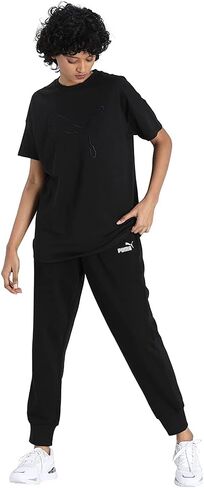 PUMA Women's Essentials Fleece Sweatpants, Black, Medium in Saudi Arabia