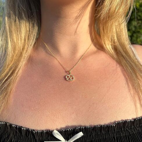 Sterling Silver or 14K Gold Over Sterling Silver Zodiac Necklace Astrology Horoscope Keepsake Card Gift - Choose Star Sign in Kuwait
