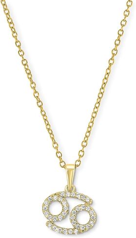 Sterling Silver or 14K Gold Over Sterling Silver Zodiac Necklace Astrology Horoscope Keepsake Card Gift - Choose Star Sign in Kuwait