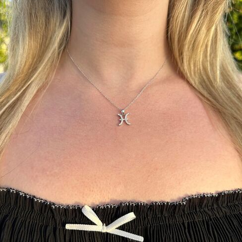Sterling Silver or 14K Gold Over Sterling Silver Zodiac Necklace Astrology Horoscope Keepsake Card Gift - Choose Star Sign in Kuwait
