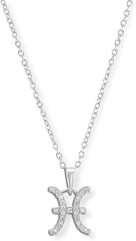 Sterling Silver or 14K Gold Over Sterling Silver Zodiac Necklace Astrology Horoscope Keepsake Card Gift - Choose Star Sign in Kuwait