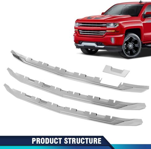 PIT66 Molding Chrome Front Grille Hood Trim, Compatible with Mini Cooper R55 R56 R58 R59 2009 2010 2011 2012 2013 2014 2015 (NOT fit S) 51132751040 MC1235100 in Saudi Arabia