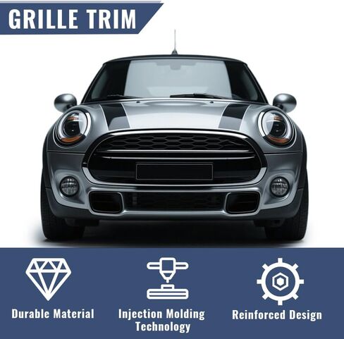 PIT66 صب الشبكة الأمامية Chrome Front Grille ، متوافق مع Mini Cooper R55 R56 R59 R59 2009 2010 2011 2012 2013 2015 (Not Fit S) 51132751040 MC1235100 in Kuwait