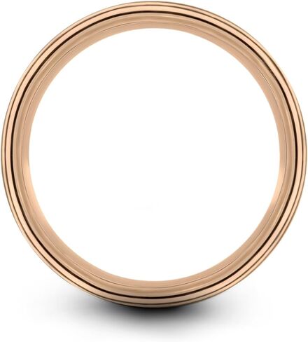 Tungsten Wedding Band Ring 9mm 8mm 6mm 4mm for Men Women 18k Rose Gold Plated Flat Cut Black Grey Brushed Polished in Kuwait
