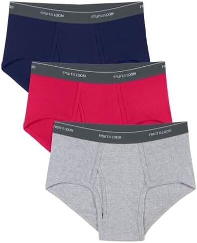 Fruit of the Loom Men's Cotton Mid-Rise Fashion Briefs 3-Pack (X-Large (40-42")) in Saudi Arabia