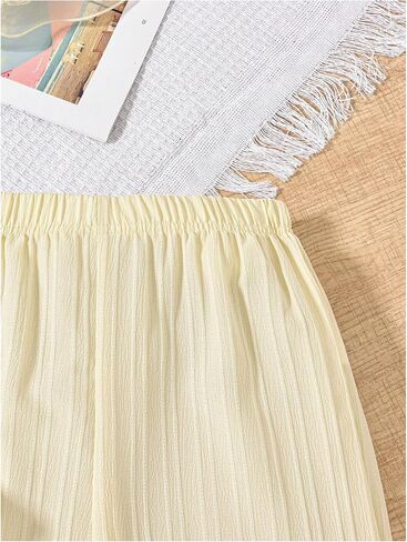 Floerns Girl's 2 Piece Outfit Summer Knitted Cami Top with Wide Leg Pants Set in Saudi Arabia