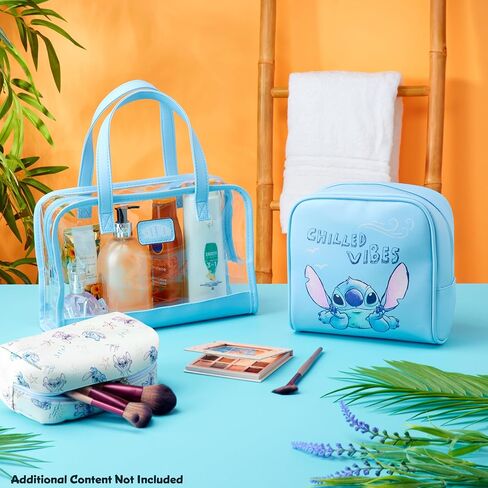 Disney Stitch Toiletry Bags Set of 3, Zipped Wash Bag and Cosmetic Bag - Stitch Gifts in Saudi Arabia