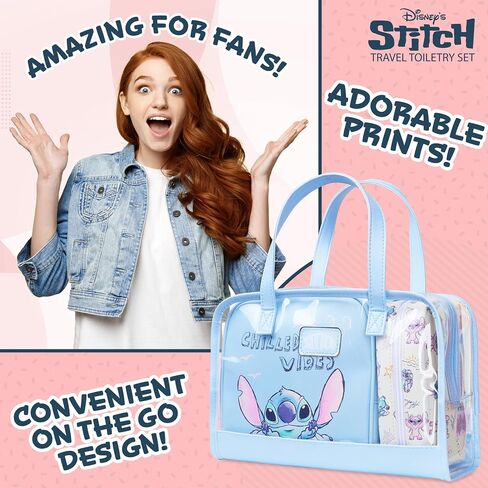 Disney Stitch Toiletry Bags Set of 3, Zipped Wash Bag and Cosmetic Bag - Stitch Gifts in Saudi Arabia