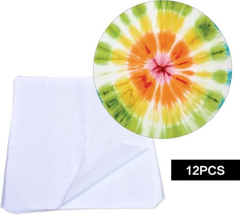 12 PCS Bandanas White Bandanas ، منديل باندانا باندانا لصبغ TIE DIY ، مناديل صلبة فارغة بالجملة ، غلاف الرأس للقطن للجنسين للفنانين وعشاق الحرفية- 50 × 50 سم in Kuwait