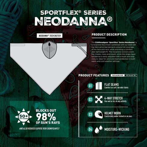 Zanheadgear® Neodanna® Sportflex® Series Classic Bandanna Black & Orange in Saudi Arabia