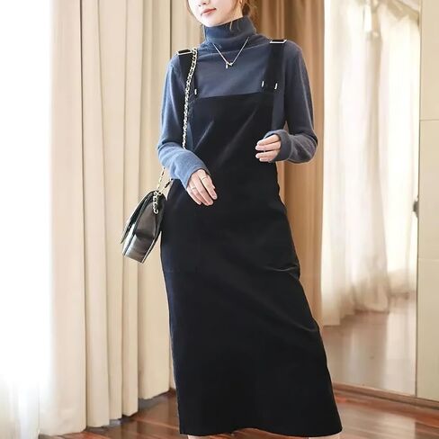 chouyatou Womens Cute Corduroy Adjustable Strap Overall Dress fringe Pinafore Baggy Maxi Long Tank Dress in Saudi Arabia