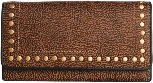 Myra Bag Western Embossed Floral Leather Wallet for Women - Turquoise in Saudi Arabia