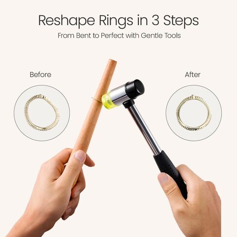 Meowoo Ring Sizer Madrel, Solid Aluminum Mandrel for Ring Measurer and Repair Distorted Ring, Hammerable Round Mandrel in Kuwait