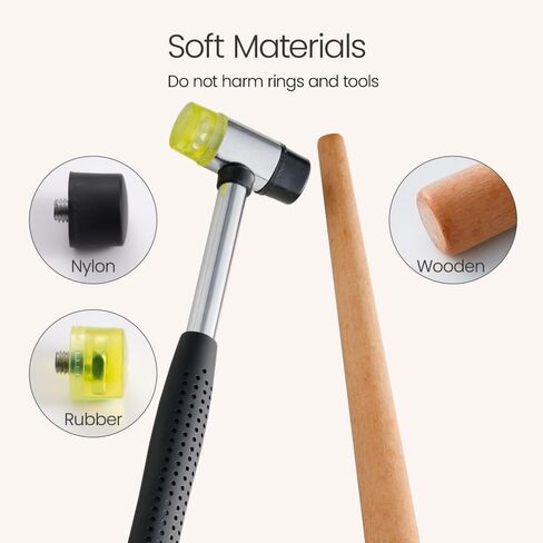 Meowoo Ring Sizer Madrel, Solid Aluminum Mandrel for Ring Measurer and Repair Distorted Ring, Hammerable Round Mandrel in Kuwait