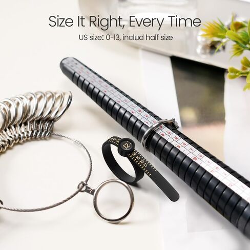 Meowoo Ring Sizer Madrel, Solid Aluminum Mandrel for Ring Measurer and Repair Distorted Ring, Hammerable Round Mandrel in Kuwait