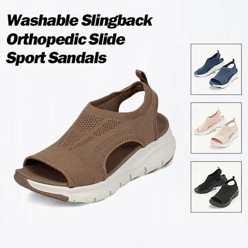 Shopellox Women's Slingback Sport Sandals, Washable Orthopedic Slides with Arch Support for Walking & Casual Wear in Saudi Arabia