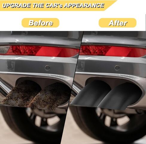 2.5 inch Inlet Curved Exhaust Tip, 2.5" Outlet 9" Overall Length Stainless Steel Turn Down Exhaust Tail Pipe, Bolt-On,Sleek Angle Cut, Polished Tailpipe, Black in Saudi Arabia