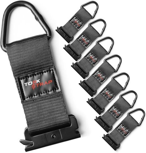 TorkStrap | 2" x 7" E-Track Adapter Clip Anchors - 4,400LB Break Strength (Steel) - ETrack D Rings for Tie Down Straps - E-Track Accessories for Rails on Truckbeds, Tailgates, and Trailers (8 Pack) in Saudi Arabia