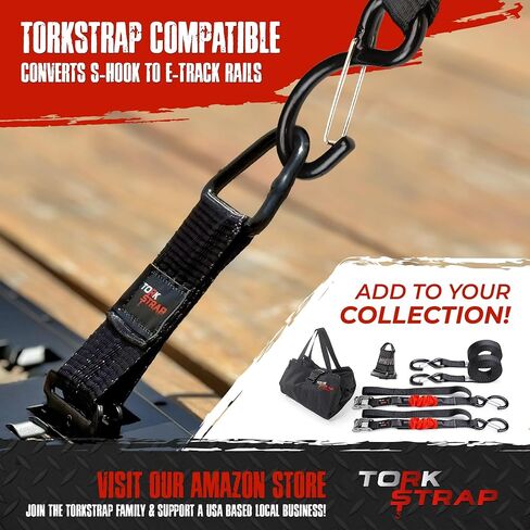 TorkStrap | 2" x 7" E-Track Adapter Clip Anchors - 4,400LB Break Strength (Steel) - ETrack D Rings for Tie Down Straps - E-Track Accessories for Rails on Truckbeds, Tailgates, and Trailers (8 Pack) in Saudi Arabia