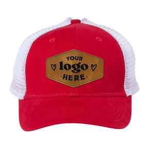 Custom Ponytail Leather Patch Hats, Laser Engraved for You or Your Company Brand, Personalized Logo or Text for her (Royal/White) in Kuwait