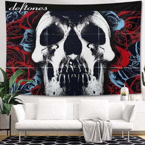 Tyericnckax Vintage Skull Wall Tapestry 40×60 Inches – Gothic Music Decor for Bedroom & Living Room, Ideal Gift for Metalheads in Saudi Arabia