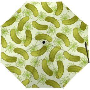 Dill Pickles Umbrella Windproof Strong Travel 3 Fold Sun Umbrellas for Rain Men Women in Kuwait