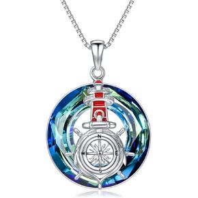 PROESS Compass Necklace Sterling Silver Anchor Compass Pendant Jewelry for Women Men Graduation in Kuwait