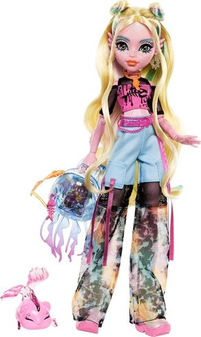 Monster High Spectra Vondergeist Doll with Pet Ferret Rhuen and Accessories Like Backpack, Tablet, Snacks and More in Kuwait