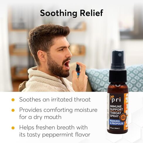 P.R.I Propolis الحلق رذاذ مع عسل Manuka ، التهاب الحلق ودعم المناعة ، طعم النعناع الطازج ، 1 أوقية in Kuwait