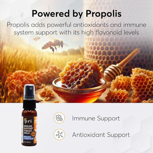 P.R.I Propolis الحلق رذاذ مع عسل Manuka ، التهاب الحلق ودعم المناعة ، طعم النعناع الطازج ، 1 أوقية in Kuwait
