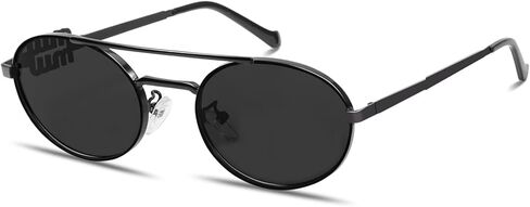 Retro Oval 90s Metal Sunglasses for Women, 2025 Trendy Chic Narrow Gold Sun Glasses Fashion Sunnies in Kuwait