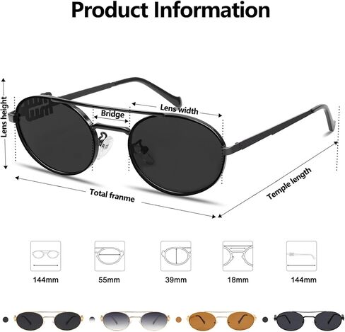 Retro Oval 90s Metal Sunglasses for Women, 2025 Trendy Chic Narrow Gold Sun Glasses Fashion Sunnies in Kuwait