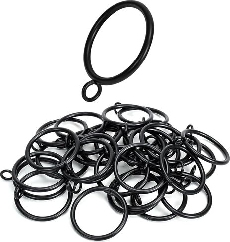 30 Pack Curtain Rings with Eyelets -Black Metal Drapery Hooks for Pinch Pleat Curtain Panels, Curtain Hooks Fits up to 1.2 Inch Curtain Rod, 1.5 Inch Inner Diameter in Saudi Arabia