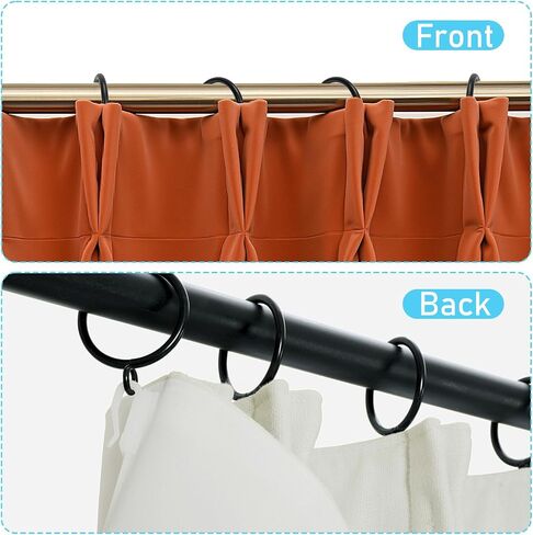 30 Pack Curtain Rings with Eyelets -Black Metal Drapery Hooks for Pinch Pleat Curtain Panels, Curtain Hooks Fits up to 1.2 Inch Curtain Rod, 1.5 Inch Inner Diameter in Saudi Arabia
