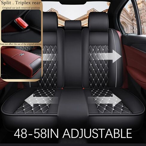 Car Seat Covers Full Set,Universal Fit Crown Car Seat Covers Waterproof Anti-Slip Faux Leather Automotive Seat Covers for Cars SUV Pick-up Truck Sedan (Red) in Saudi Arabia