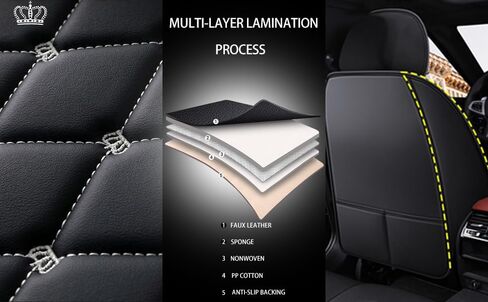 Car Seat Covers Full Set,Universal Fit Crown Car Seat Covers Waterproof Anti-Slip Faux Leather Automotive Seat Covers for Cars SUV Pick-up Truck Sedan (Red) in Saudi Arabia