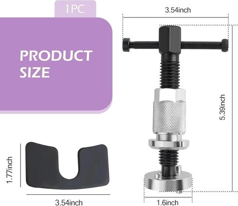Pack-1 Brake Caliper Compression Tool, Heavy Duty Brake Caliper Tool with Compressor Adapter, Brake Pad Replacement Piston Rewind Tool, Universal for Automotive Repair Accessories (Silver+ Black) in Saudi Arabia