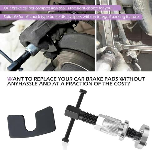 Pack-1 Brake Caliper Compression Tool, Heavy Duty Brake Caliper Tool with Compressor Adapter, Brake Pad Replacement Piston Rewind Tool, Universal for Automotive Repair Accessories (Silver+ Black) in Saudi Arabia