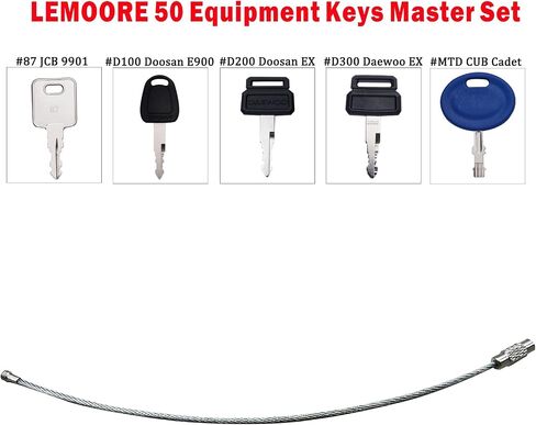 50 Heavy Equipment Keys Master Set, Construction Ignition Key for Cat Caterpillar Case JD John Deere Hyster Komatsu Kubota Yanmar Daewoo Takeuchi Ford New Holland Volvo JCB and More in Saudi Arabia