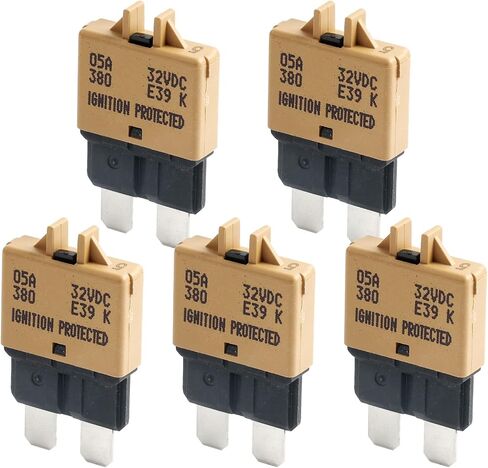E39 Circuit Breaker Blade Fuse Manual T3 Reset Low Profile ATC/ATO 3-30A 32VDC UL-Rated Thermoplastic Body Color-Coded for Amperage(All Set) in Saudi Arabia