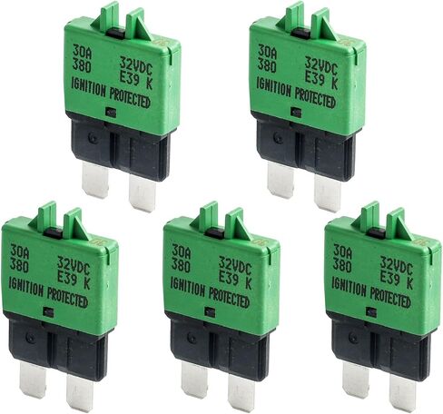 E39 Circuit Breaker Blade Fuse Manual T3 Reset Low Profile ATC/ATO 3-30A 32VDC UL-Rated Thermoplastic Body Color-Coded for Amperage(All Set) in Saudi Arabia