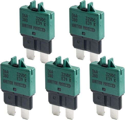 E39 Circuit Breaker Blade Fuse Manual T3 Reset Low Profile ATC/ATO 3-30A 32VDC UL-Rated Thermoplastic Body Color-Coded for Amperage(All Set) in Saudi Arabia