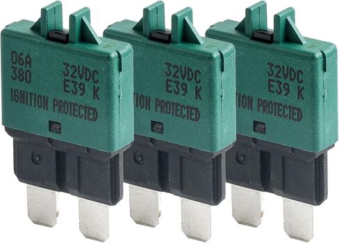 E39 Circuit Breaker Blade Fuse Manual T3 Reset Low Profile ATC/ATO 3-30A 32VDC UL-Rated Thermoplastic Body Color-Coded for Amperage(All Set) in Saudi Arabia