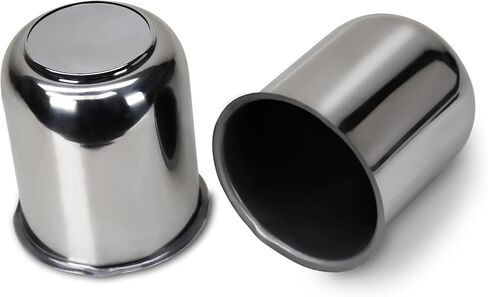 LIBRA Trailer Wheel Center Caps 3.19" Stainless Steel Push Through Easy Lub Style, Set 2-27078 in Saudi Arabia