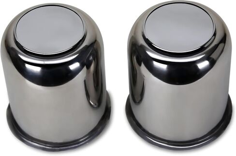LIBRA Trailer Wheel Center Caps 3.19" Stainless Steel Push Through Easy Lub Style, Set 2-27078 in Saudi Arabia