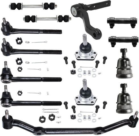 Detroit Axle - Front 14pc Suspension Kit for 2WD Chevy Blazer S10 GMC Jimmy Sonoma Isuzu Hombre, 1 Center Link 4 Tie Rods 4 Ball Joints 2 Sway Bars 2 Adjustment Sleeves 1Idler Arm Replacement in Saudi Arabia