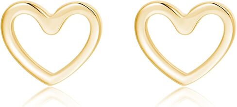 Reffeer Solid 925 Sterling Silver Open Heart Earrings Stud for Women Teen Girls Cute Heart Stud Earrings Hypoallergenic in Saudi Arabia