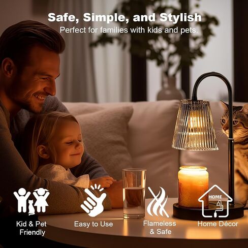 Candle Warmer Lamp with Timer, Adjustable Height Dimmable Candle Lamp Warmer, Electric Wax Warmer,Home Decor for Scented Candles Warmer Light,Mothers Day,Birthday Gifts for Women Men in Saudi Arabia