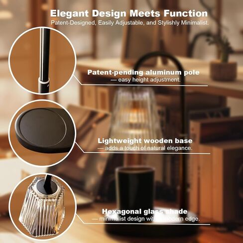 Candle Warmer Lamp with Timer, Adjustable Height Dimmable Candle Lamp Warmer, Electric Wax Warmer,Home Decor for Scented Candles Warmer Light,Mothers Day,Birthday Gifts for Women Men in Saudi Arabia